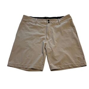 Smartwool Mens Tan Chino Shorts 8" Inseam L Drawstring Hiking Performance Golf
